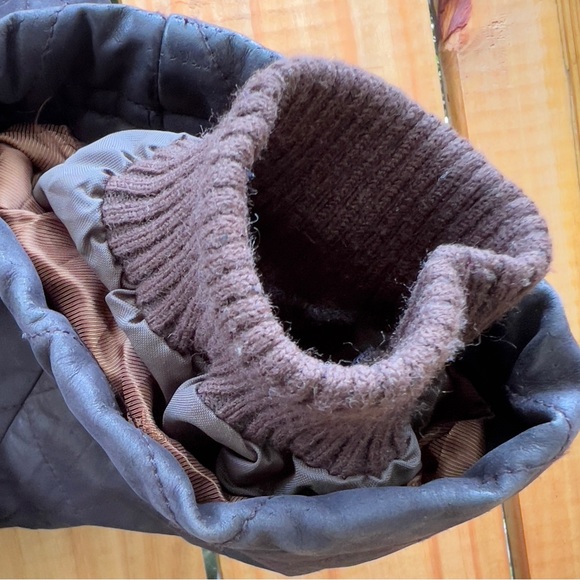 Barbour Quilted Leather Coat Jacket Brown Bushman Classic XL - Picture 12 of 13